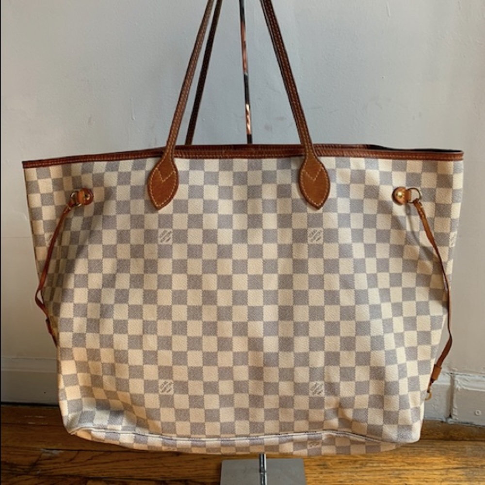 Louis Vuitton Neverfull Damier Azur Canvas Tote
